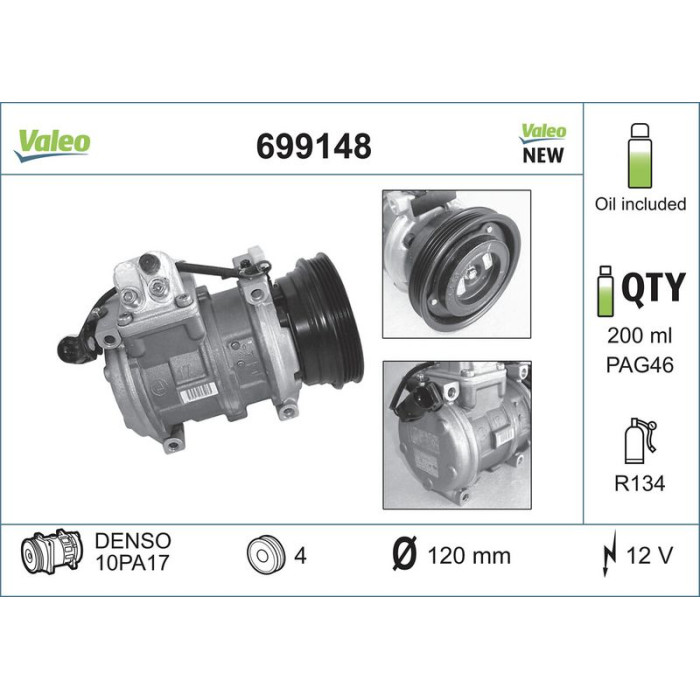 Valeo 699148 Kompressor, Klimaanlage CORE-FLEX Valeo 699148 Kompressor, Klimaanlage CORE-FLEX