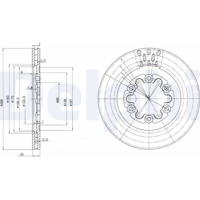 Delphi BG2678 Bremsscheibe Delphi BG2678 Bremsscheibe