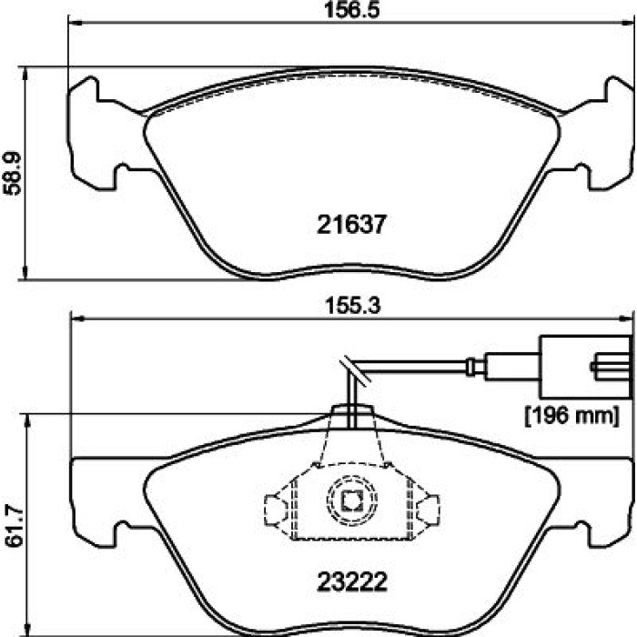 Hella 8DB 355 008-611 Bremsbelagsatz, Scheibenbremse Hella 8DB 355 008-611 Bremsbelagsatz, Scheibenbremse