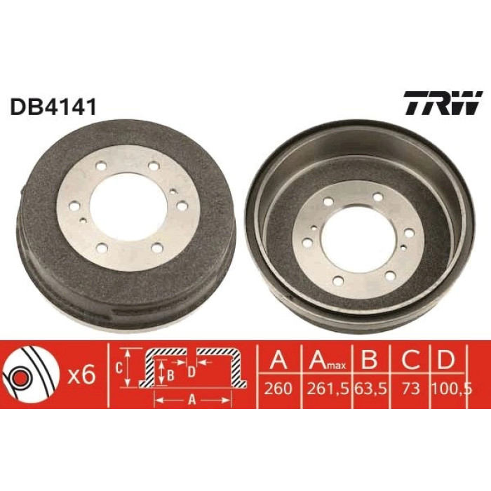 TRW DB4141 Bremstrommel