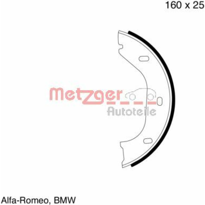 Metzger MG 318 Bremsbackensatz, Feststellbremse Metzger MG 318 Bremsbackensatz, Feststellbremse