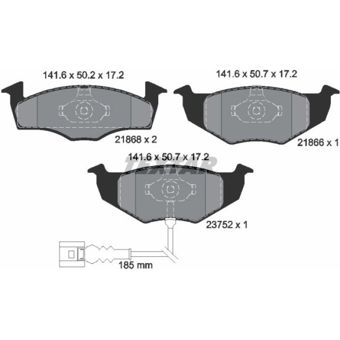 Textar 2186801 Bremsbelagsatz, Scheibenbremse Q+