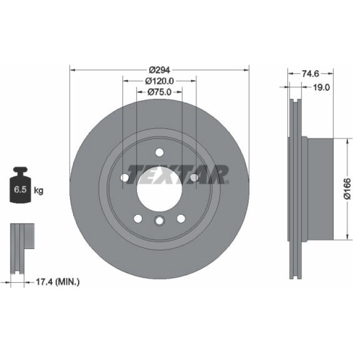 Textar 92146103 Bremsscheibe PRO Textar 92146103 Bremsscheibe PRO