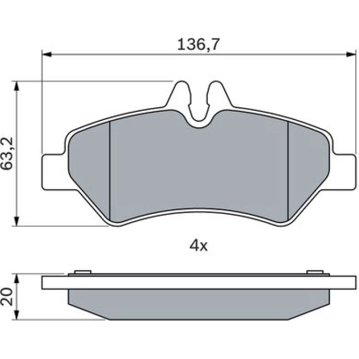 BOSCH 0 986 494 123 Bremsbelagsatz, Scheibenbremse