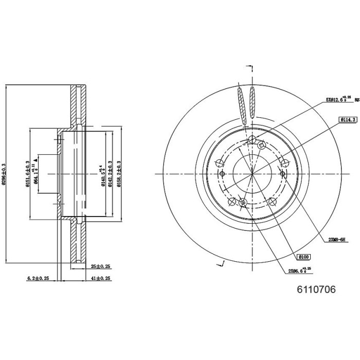 Metzger 6110706 Bremsscheibe
