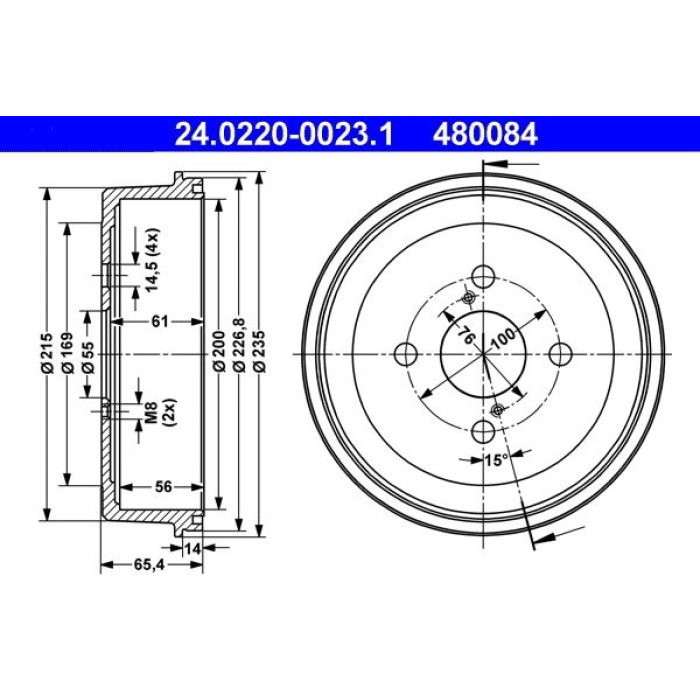 ATE 24.0220-0023.1 Bremstrommel ATE 24.0220-0023.1 Bremstrommel