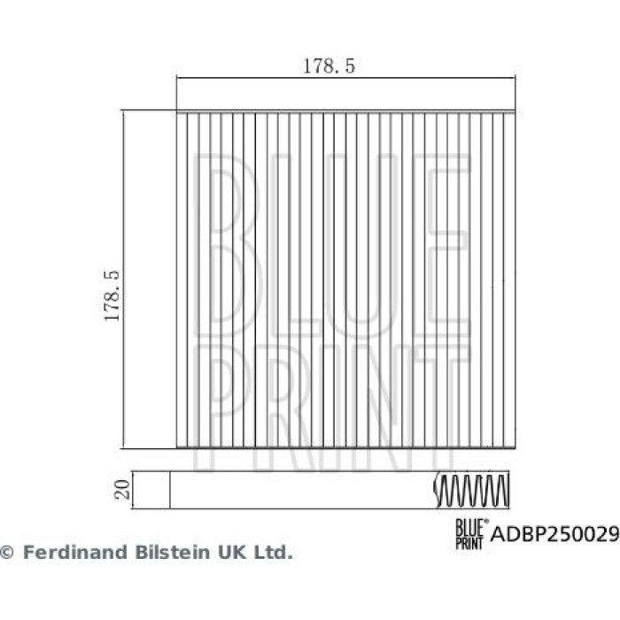 Blue Print ADBP250029 Filter, Innenraumluft