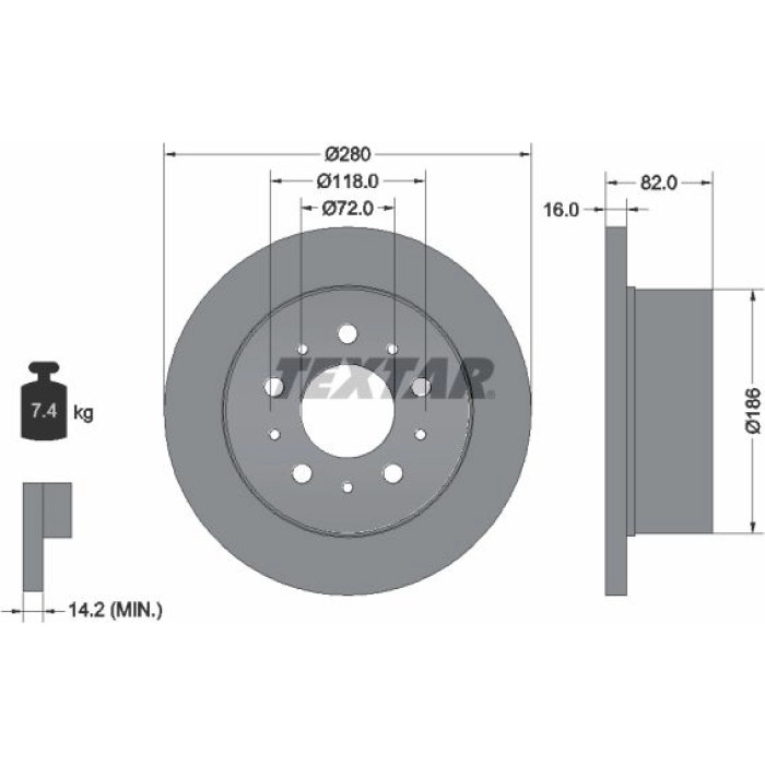 Textar 92157403 Bremsscheibe PRO Textar 92157403 Bremsscheibe PRO