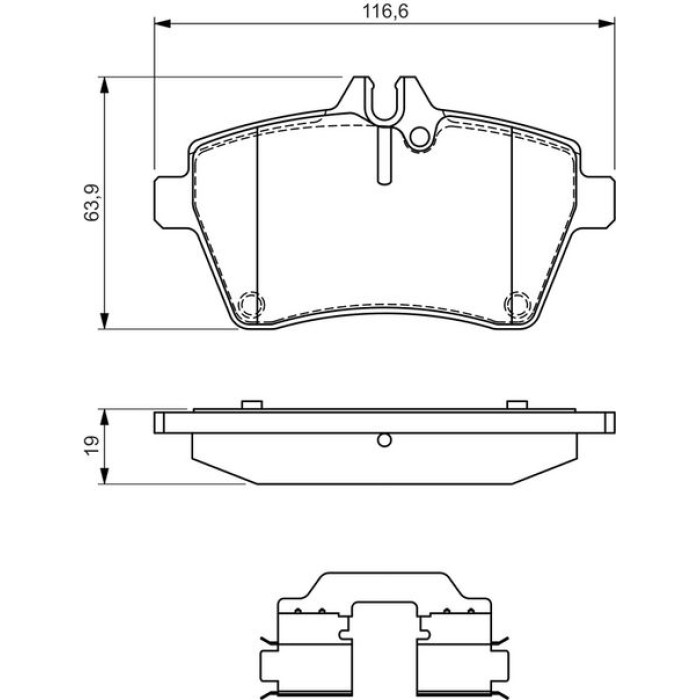 BOSCH 0 986 494 555 Bremsbelagsatz, Scheibenbremse BOSCH 0 986 494 555 Bremsbelagsatz, Scheibenbremse