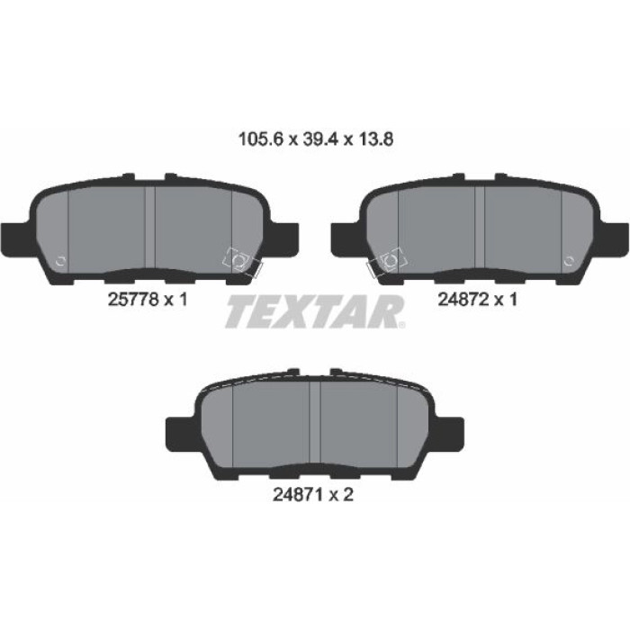 Textar 2577801 Bremsbelagsatz, Scheibenbremse Textar 2577801 Bremsbelagsatz, Scheibenbremse