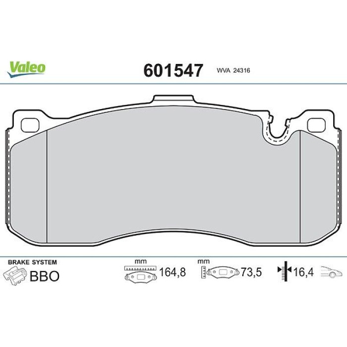 Valeo 601547 Bremsbelagsatz, Scheibenbremse Valeo 601547 Bremsbelagsatz, Scheibenbremse