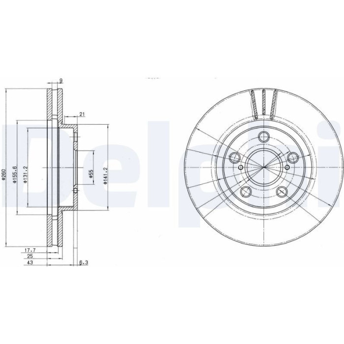 Delphi BG3347C Bremsscheibe Delphi BG3347C Bremsscheibe
