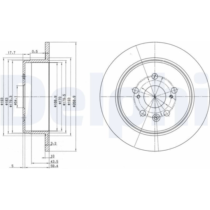 Delphi BG2594 Bremsscheibe Delphi BG2594 Bremsscheibe