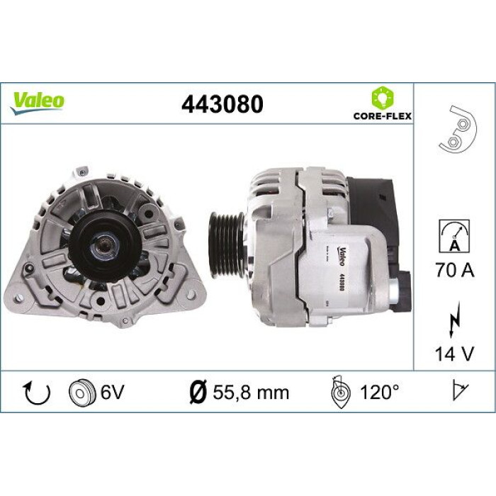 Valeo 443080 Generator CORE-FLEX Valeo 443080 Generator CORE-FLEX
