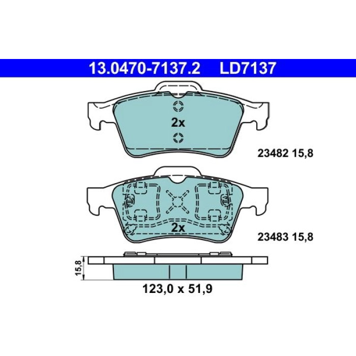 ATE 13.0470-7137.2 Bremsbelagsatz, Scheibenbremse Ceramic ATE 13.0470-7137.2 Bremsbelagsatz, Scheibenbremse Ceramic