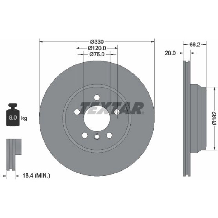 Textar 92241903 Bremsscheibe PRO Textar 92241903 Bremsscheibe PRO