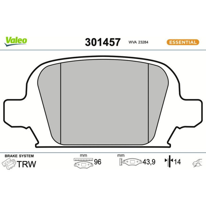 Valeo 301457 Bremsbelagsatz, Scheibenbremse ESSENTIAL Valeo 301457 Bremsbelagsatz, Scheibenbremse ESSENTIAL