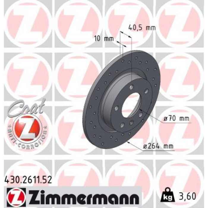 Zimmermann 430.2611.52 Bremsscheibe SPORT Z Zimmermann 430.2611.52 Bremsscheibe SPORT Z