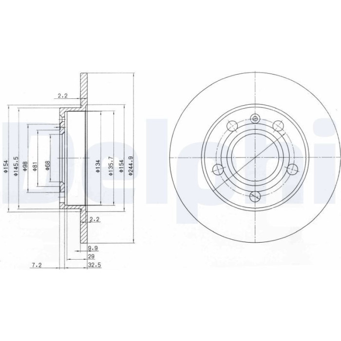 Delphi BG2753 Bremsscheibe