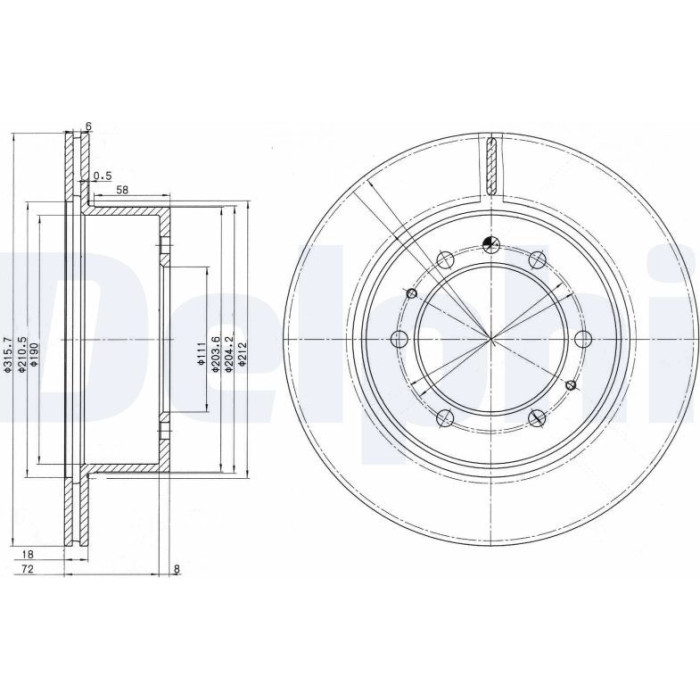 Delphi BG3117 Bremsscheibe Delphi BG3117 Bremsscheibe