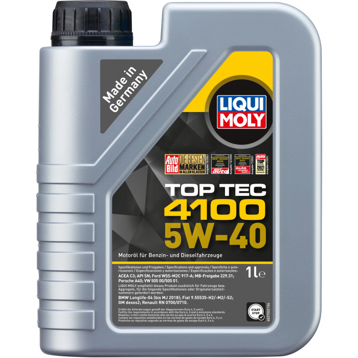 LIQUI MOLY 3700 Top Tec 4100 5W-40 Motoröl, 1L