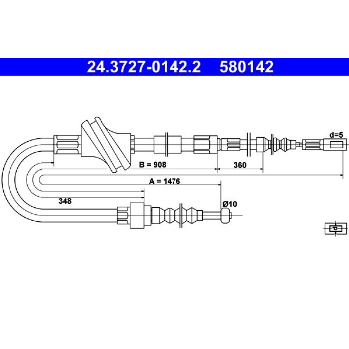 ATE 24.3727-0142.2 Seilzug, Feststellbremse