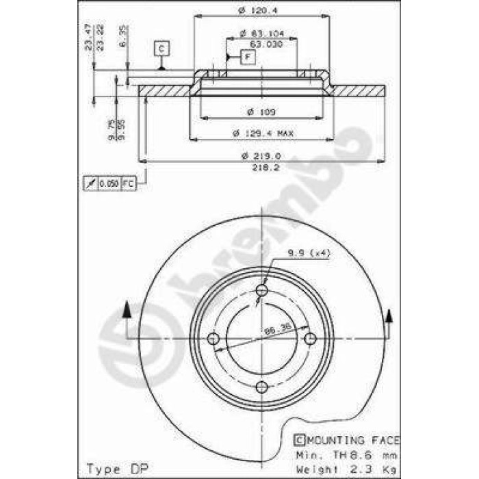 Brembo 08.1643.10 Bremsscheibe PRIME LINE Brembo 08.1643.10 Bremsscheibe PRIME LINE