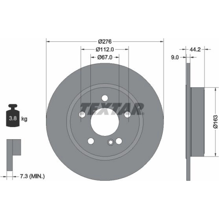 Textar 92241303 Bremsscheibe PRO Textar 92241303 Bremsscheibe PRO