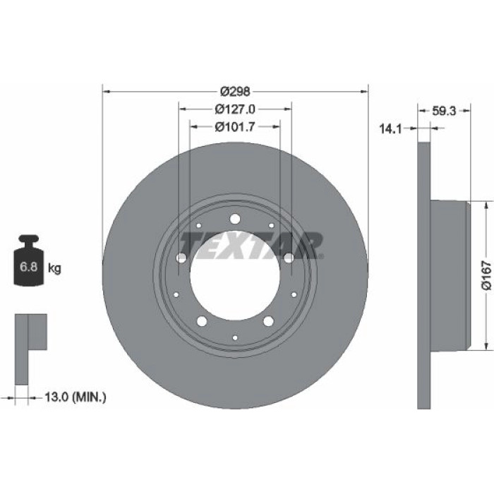 Textar 92230503 Bremsscheibe PRO Textar 92230503 Bremsscheibe PRO