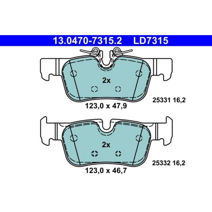 ATE 13.0470-7315.2 Bremsbelagsatz, Scheibenbremse Ceramic ATE 13.0470-7315.2 Bremsbelagsatz, Scheibenbremse Ceramic