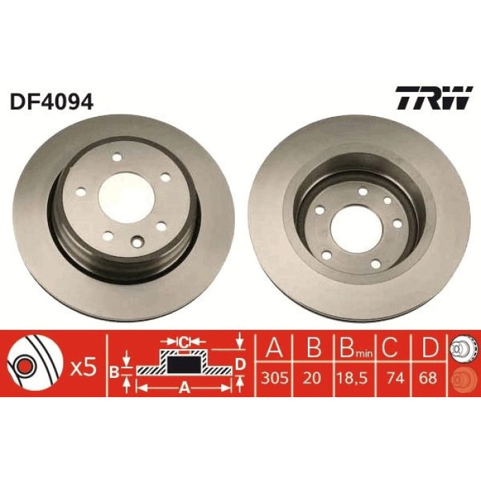 TRW DF4094 Bremsscheibe