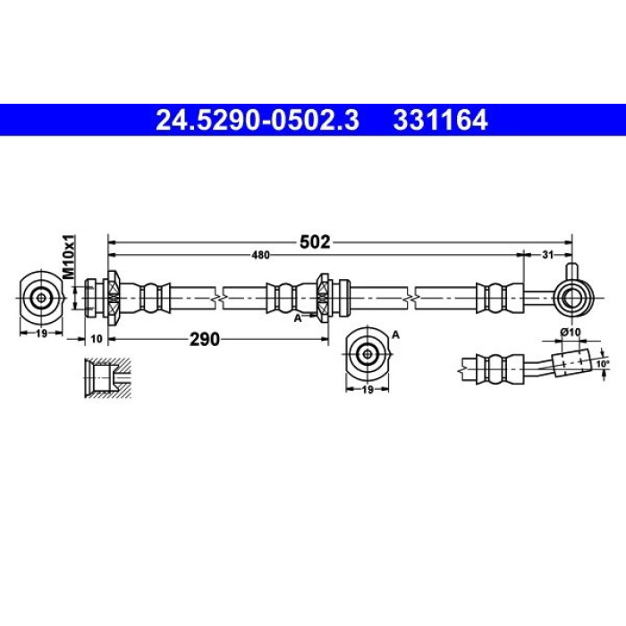 ATE 24.5290-0502.3 Bremsschlauch ATE 24.5290-0502.3 Bremsschlauch