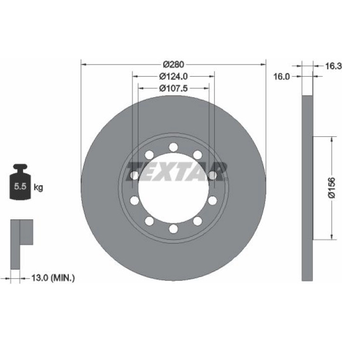 Textar 92152003 Bremsscheibe PRO