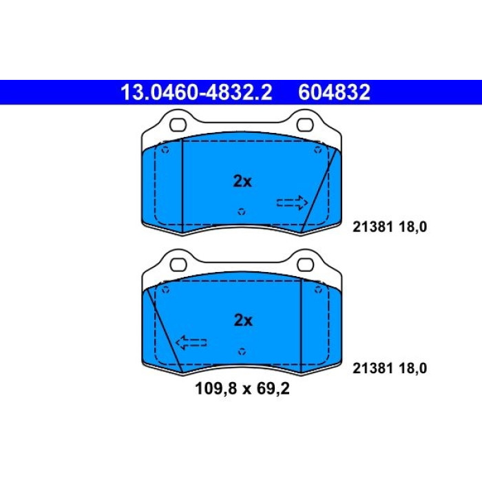 ATE 13.0460-4832.2 Bremsbelagsatz, Scheibenbremse ATE 13.0460-4832.2 Bremsbelagsatz, Scheibenbremse