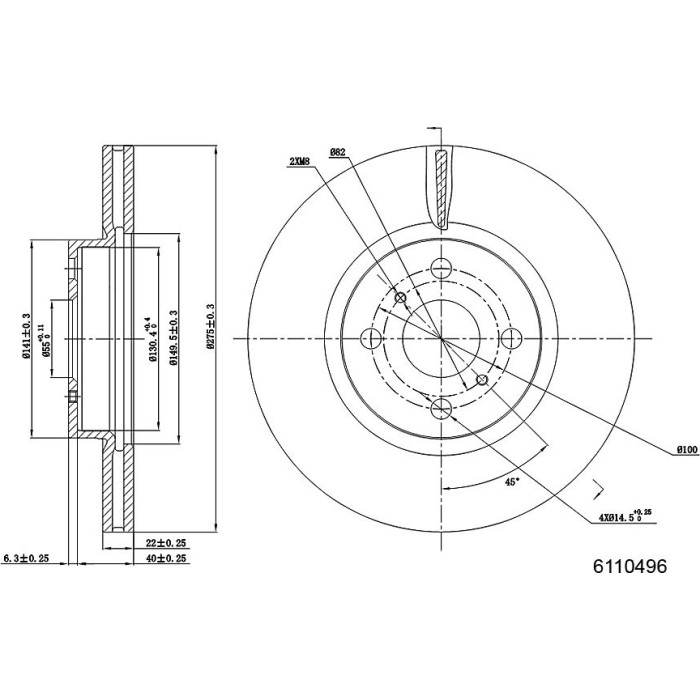 Metzger 6110496 Bremsscheibe