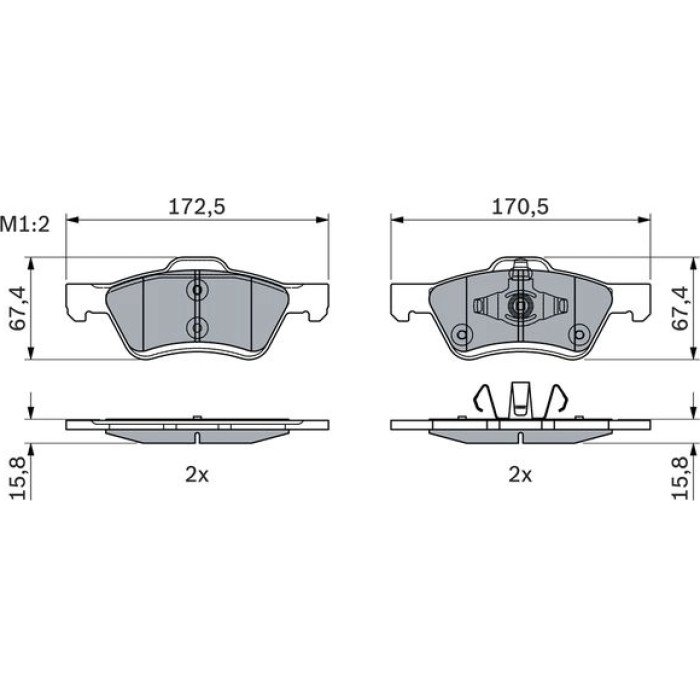 BOSCH 0 986 494 960 Bremsbelagsatz, Scheibenbremse