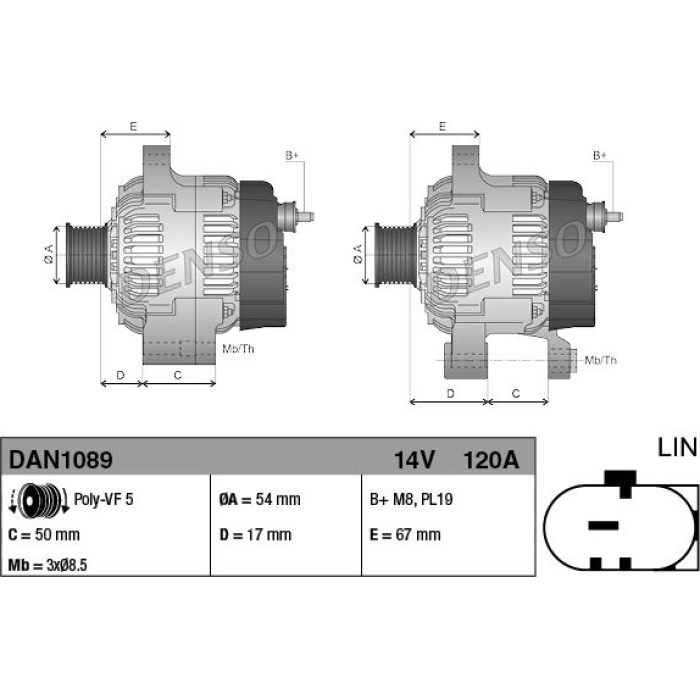 Denso DAN1089 Generator Denso DAN1089 Generator