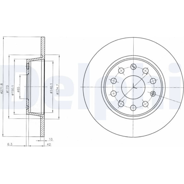 Delphi BG4324C Bremsscheibe Delphi BG4324C Bremsscheibe