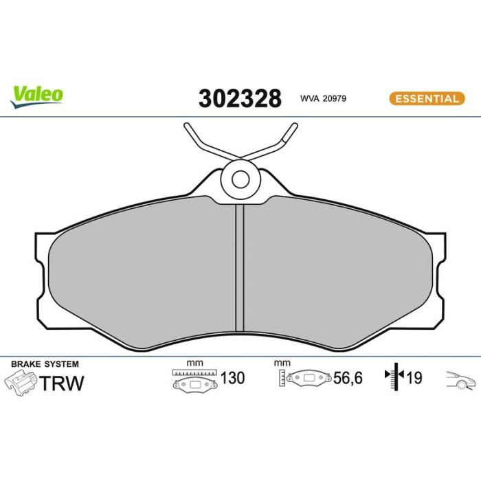 Valeo 302328 Bremsbelagsatz, Scheibenbremse ESSENTIAL Valeo 302328 Bremsbelagsatz, Scheibenbremse ESSENTIAL
