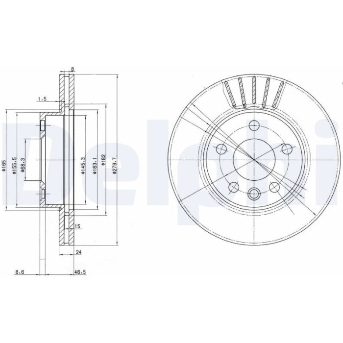 Delphi BG3417C Bremsscheibe Delphi BG3417C Bremsscheibe
