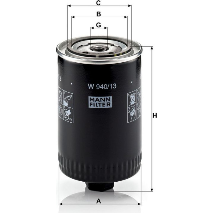Mann-Filter W 940/13 Ölfilter Mann-Filter W 940/13 Ölfilter
