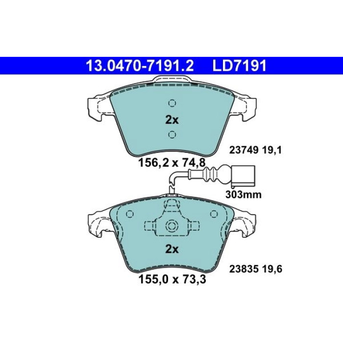 Bremsbelagsatz, Scheibenbremse 13.0470-7191.2 Bremsbelagsatz, Scheibenbremse 13.0470-7191.2