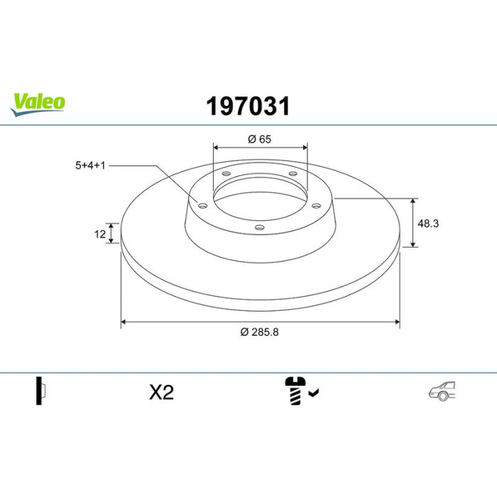 Valeo 197031 Bremsscheibe Valeo 197031 Bremsscheibe