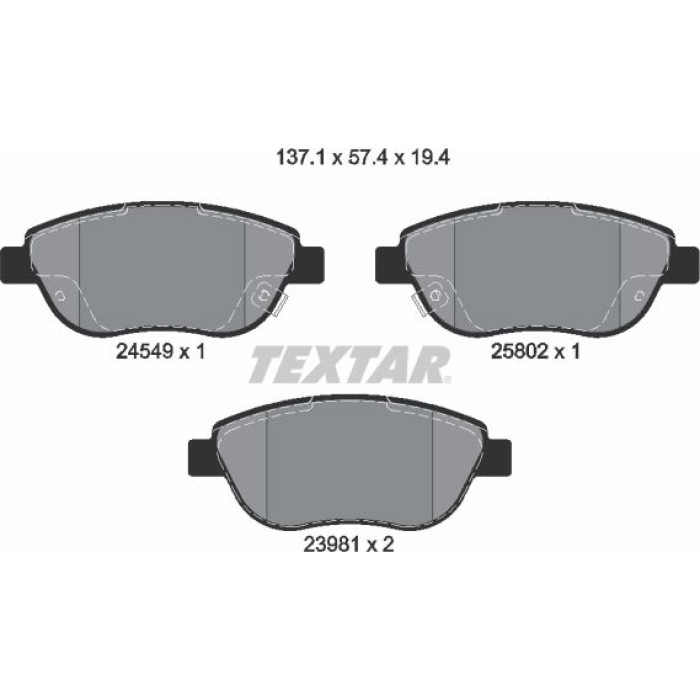 Textar 2454901 Bremsbelagsatz, Scheibenbremse Q+