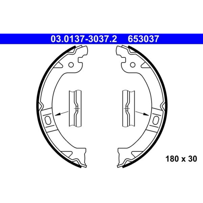 ATE 03.0137-3037.2 Bremsbackensatz, Feststellbremse