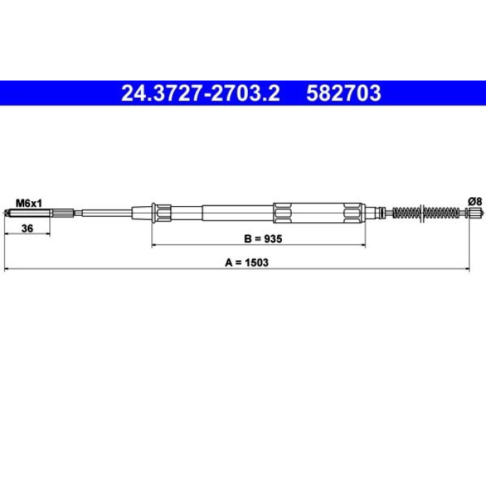 ATE 24.3727-2703.2 Seilzug, Feststellbremse ATE 24.3727-2703.2 Seilzug, Feststellbremse