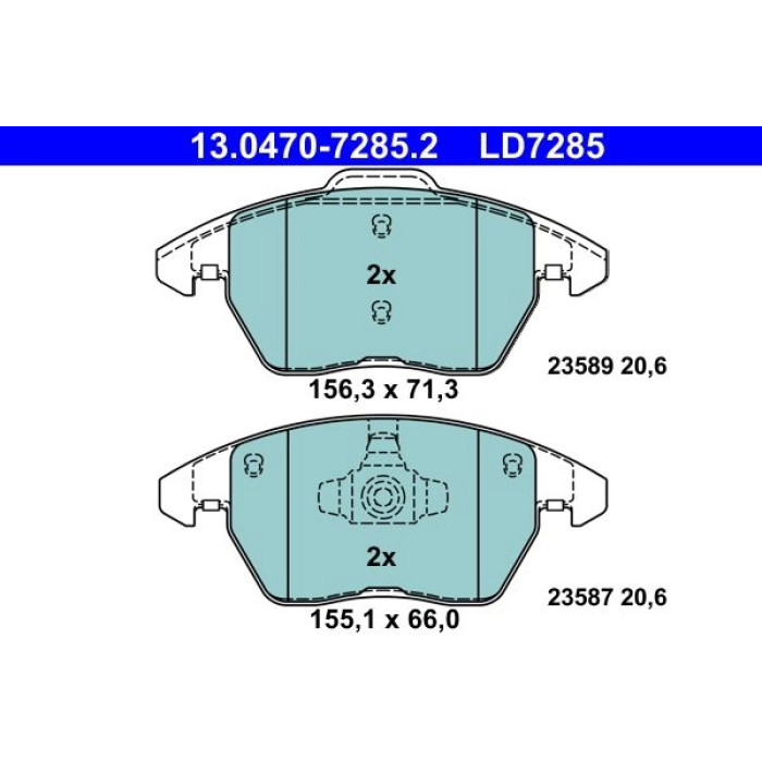 ATE 13.0470-7285.2 Bremsbelagsatz, Scheibenbremse Ceramic ATE 13.0470-7285.2 Bremsbelagsatz, Scheibenbremse Ceramic