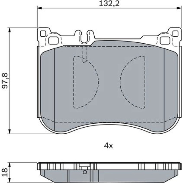 BOSCH 0 986 494 968 Bremsbelagsatz, Scheibenbremse BOSCH 0 986 494 968 Bremsbelagsatz, Scheibenbremse