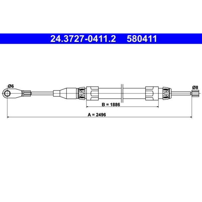 ATE 24.3727-0411.2 Seilzug, Feststellbremse ATE 24.3727-0411.2 Seilzug, Feststellbremse
