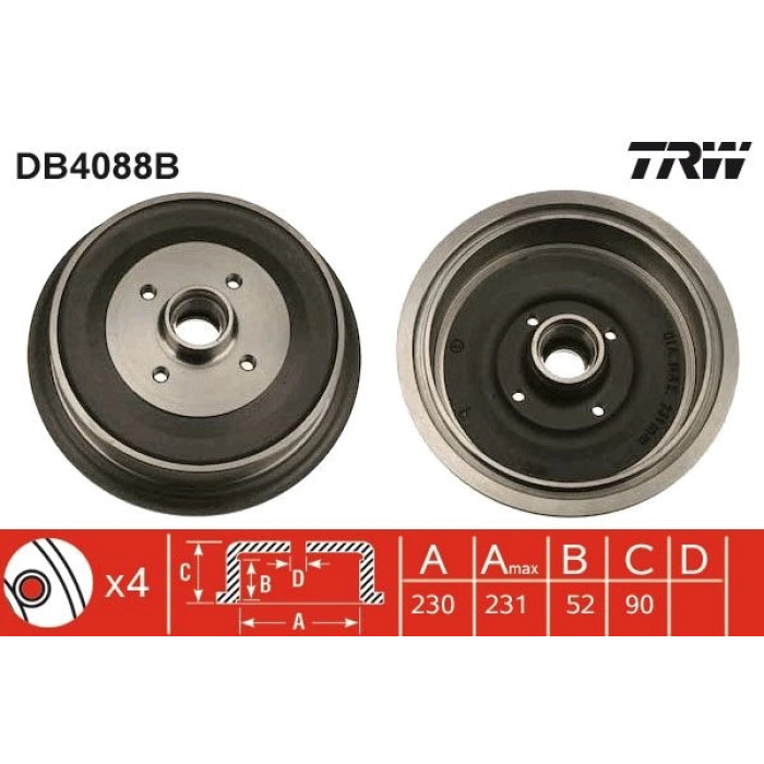 TRW DB4088B Bremstrommel TRW DB4088B Bremstrommel